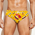 Funny Emoji Pattern Print Men's Swim Briefs