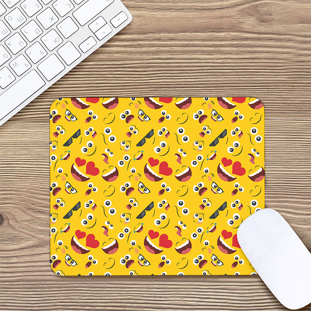 Funny Emoji Pattern Print Mouse Pad