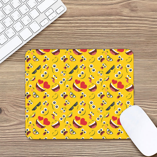 Funny Emoji Pattern Print Mouse Pad