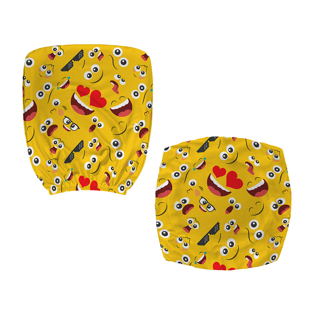 Funny Emoji Pattern Print Office Chair Cover