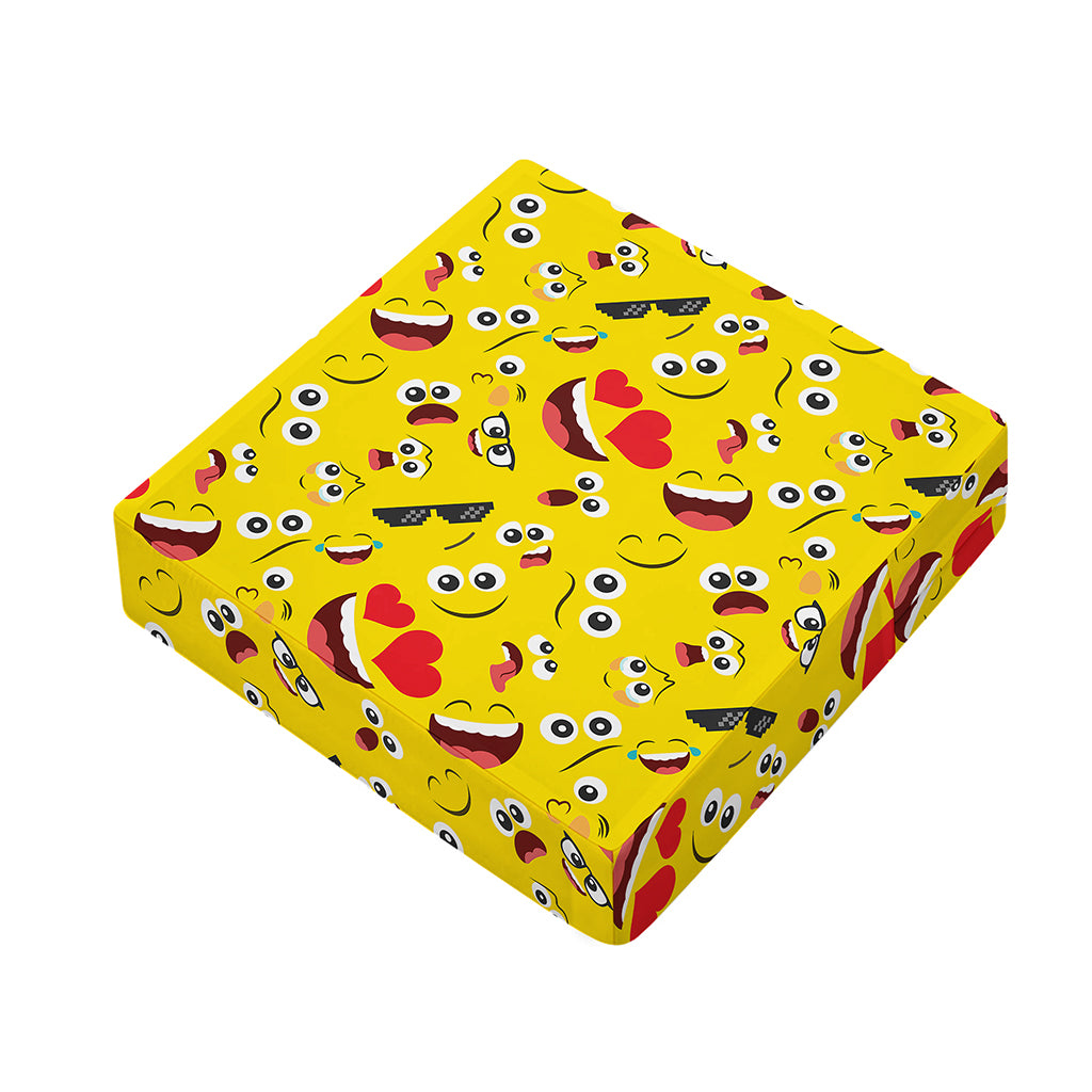 Funny Emoji Pattern Print Outdoor Seat Cushion Cover