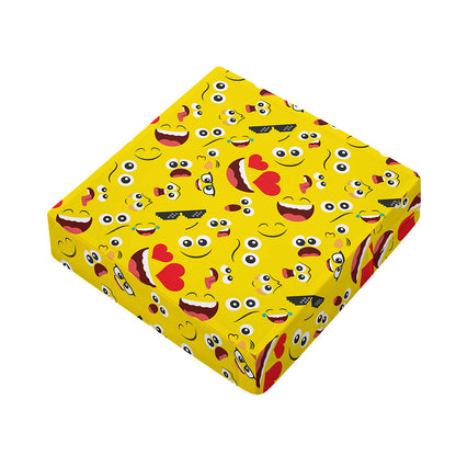 Funny Emoji Pattern Print Outdoor Seat Cushion Cover