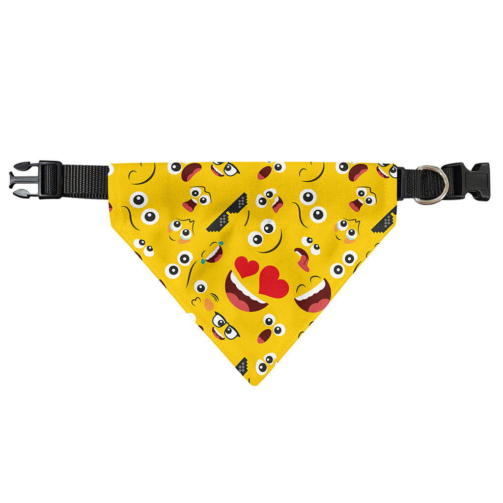 Funny Emoji Pattern Print Over The Collar Dog Bandana