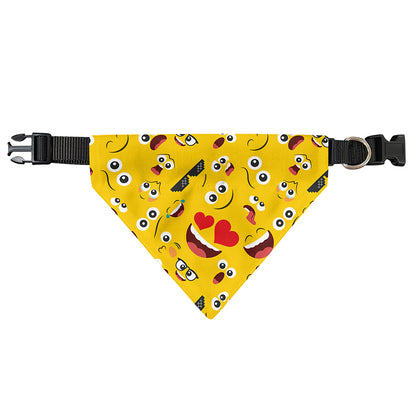 Funny Emoji Pattern Print Over The Collar Dog Bandana
