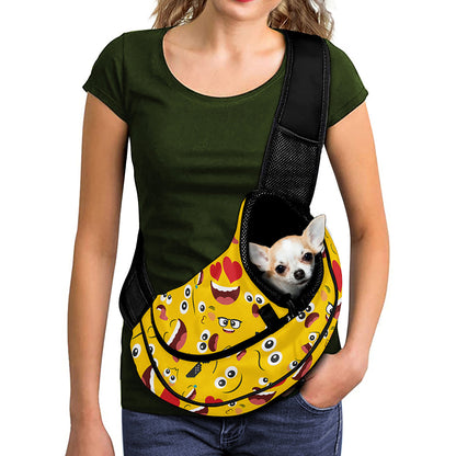 Funny Emoji Pattern Print Pet Sling Carrier