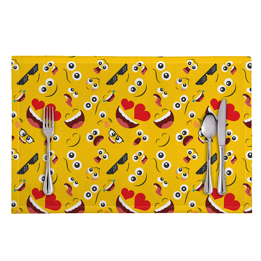 Funny Emoji Pattern Print Placemat