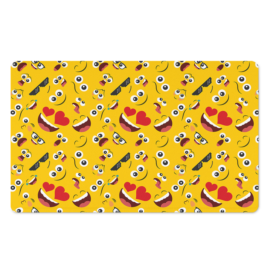Funny Emoji Pattern Print Polyester Doormat