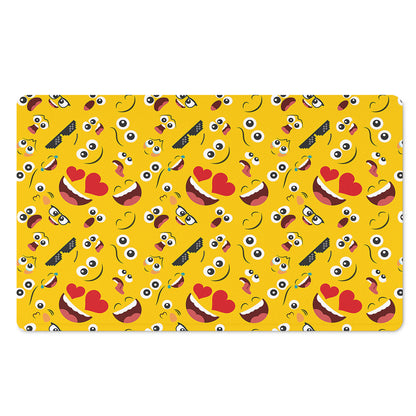 Funny Emoji Pattern Print Polyester Doormat