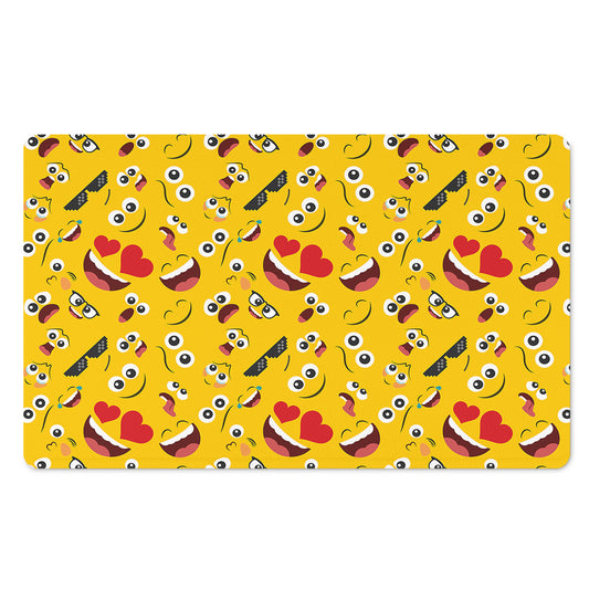 Funny Emoji Pattern Print Polyester Doormat
