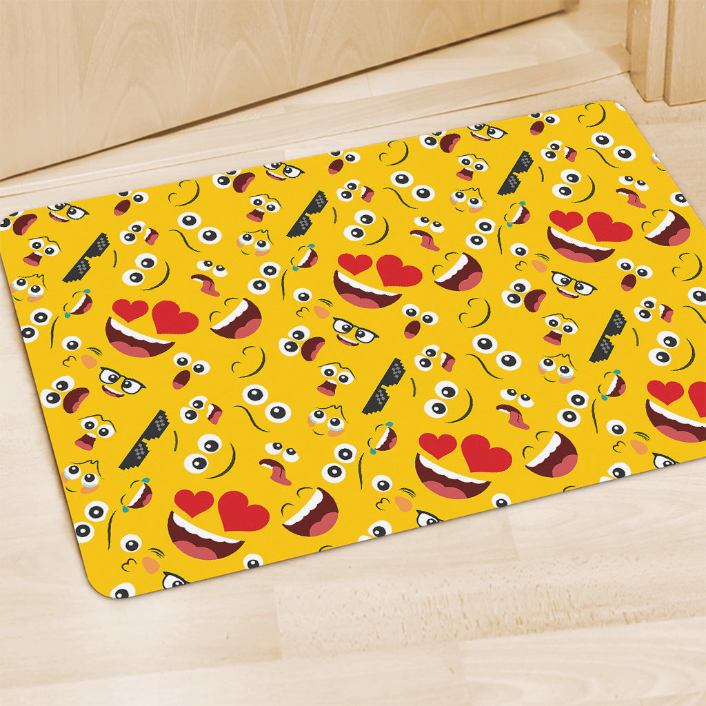 Funny Emoji Pattern Print Polyester Doormat