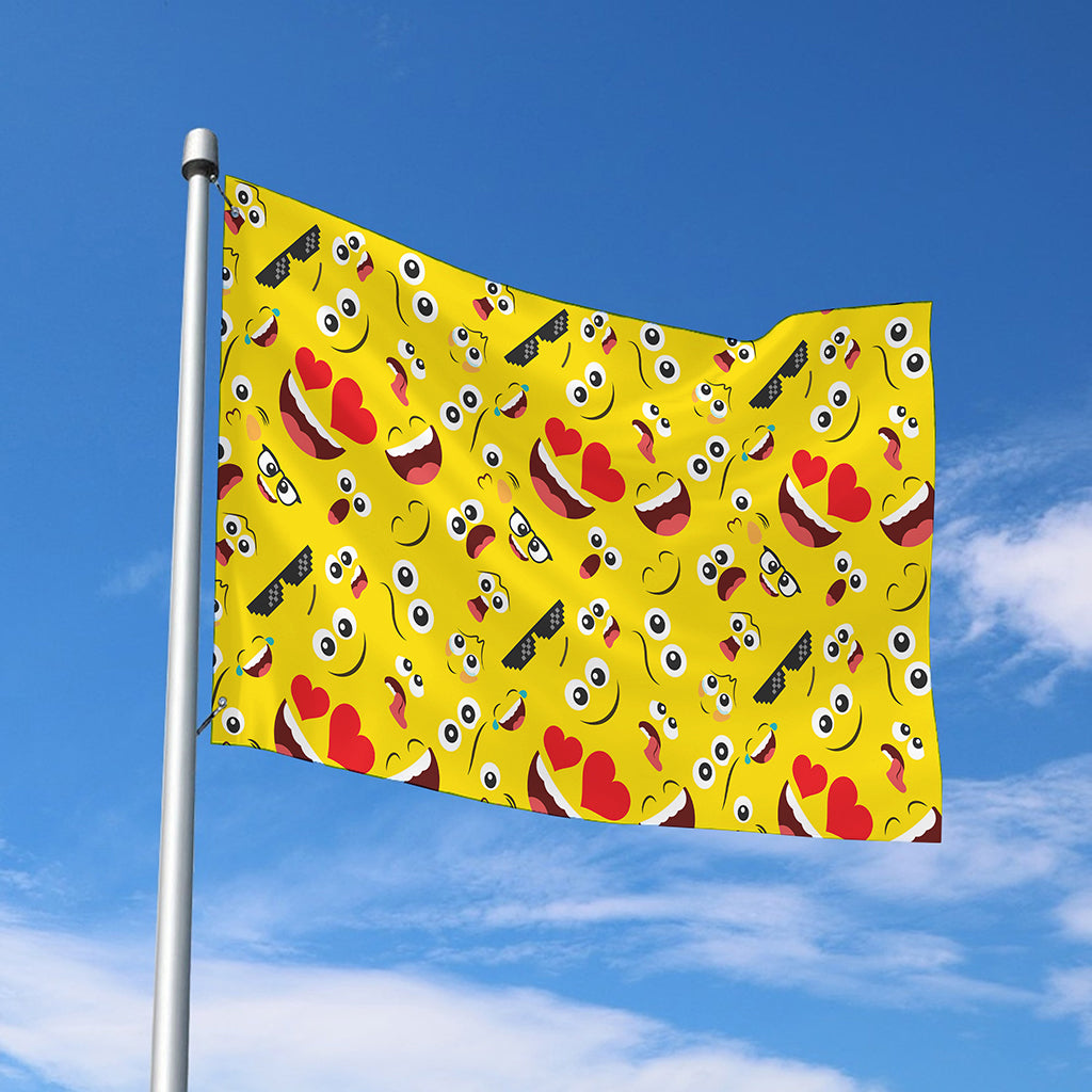 Funny Emoji Pattern Print Polyester Flag