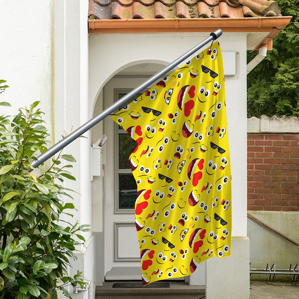 Funny Emoji Pattern Print Polyester Flag