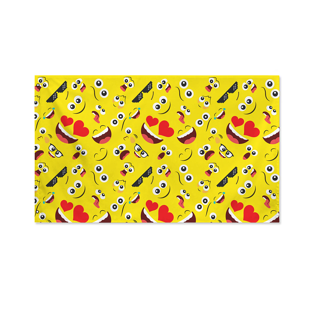 Funny Emoji Pattern Print Polyester Flag