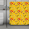 Funny Emoji Pattern Print Polyester Shower Curtain