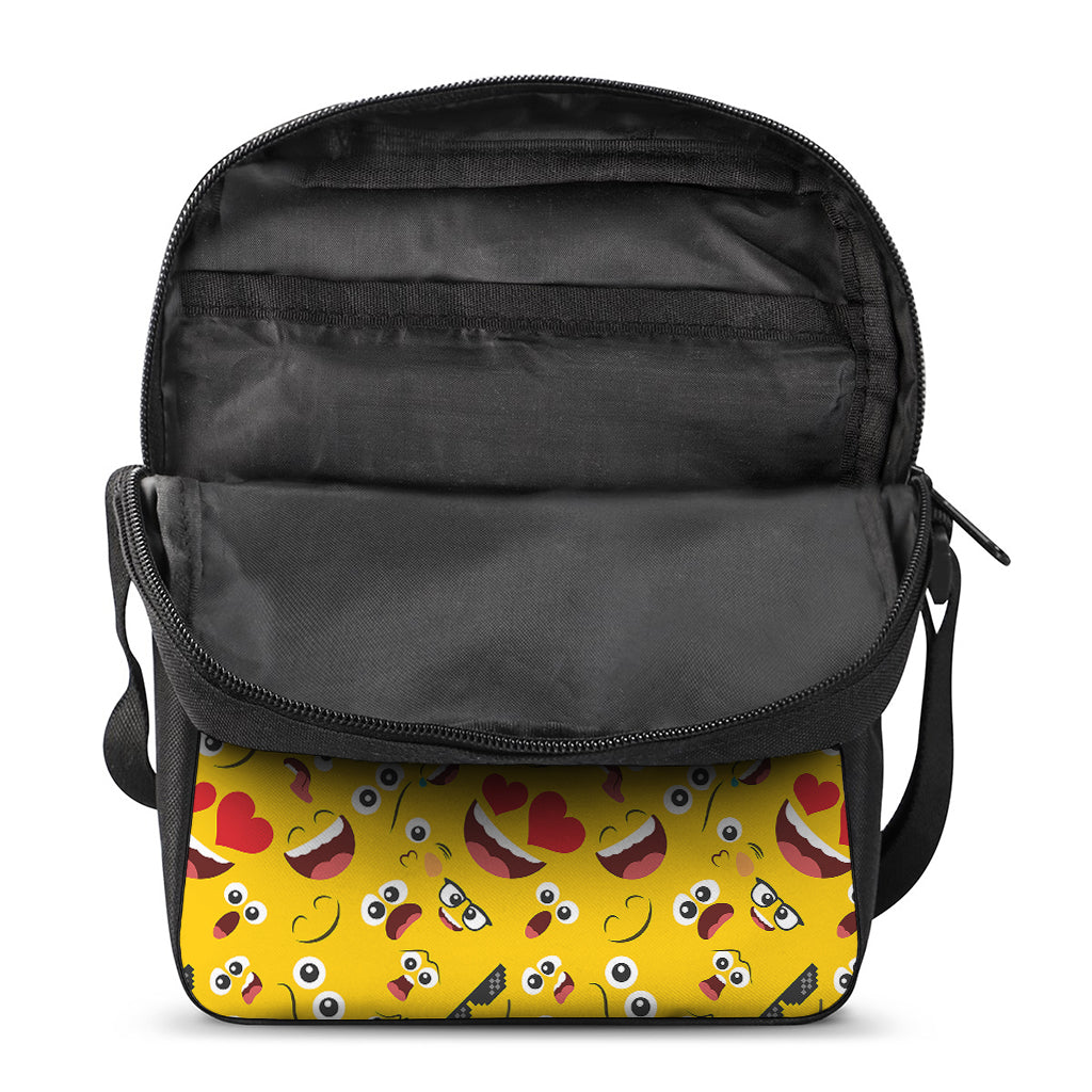 Funny Emoji Pattern Print Rectangular Crossbody Bag