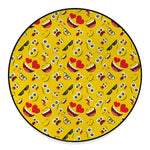 Funny Emoji Pattern Print Round Floor Mat