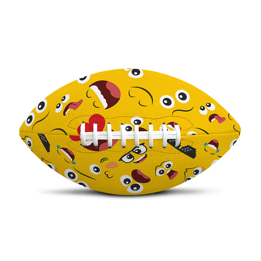 Funny Emoji Pattern Print Rugby Ball