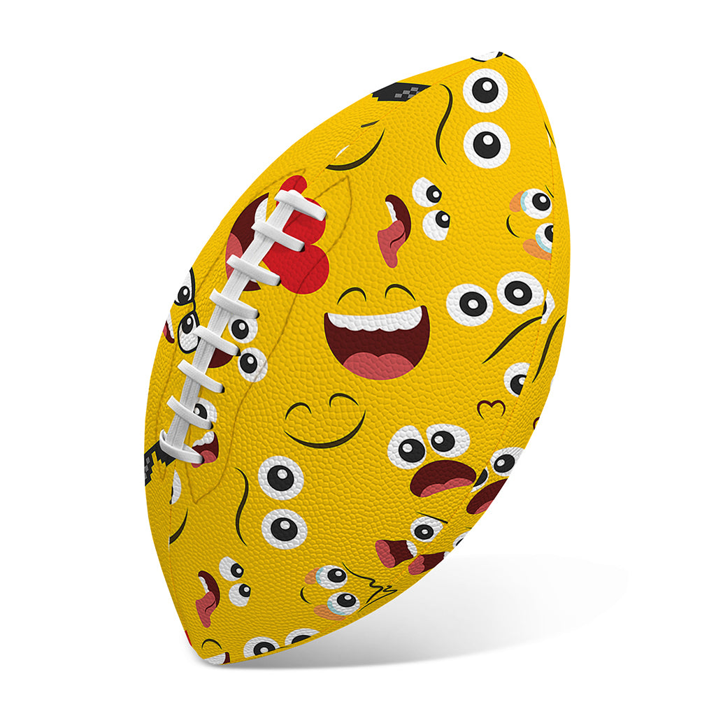 Funny Emoji Pattern Print Rugby Ball