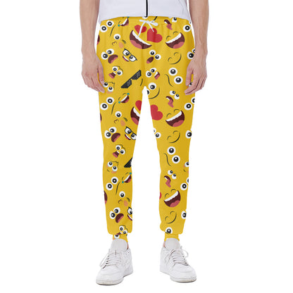 Funny Emoji Pattern Print Scuba Joggers