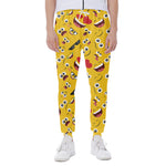 Funny Emoji Pattern Print Scuba Joggers