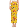 Funny Emoji Pattern Print Side Slit Maxi Skirt