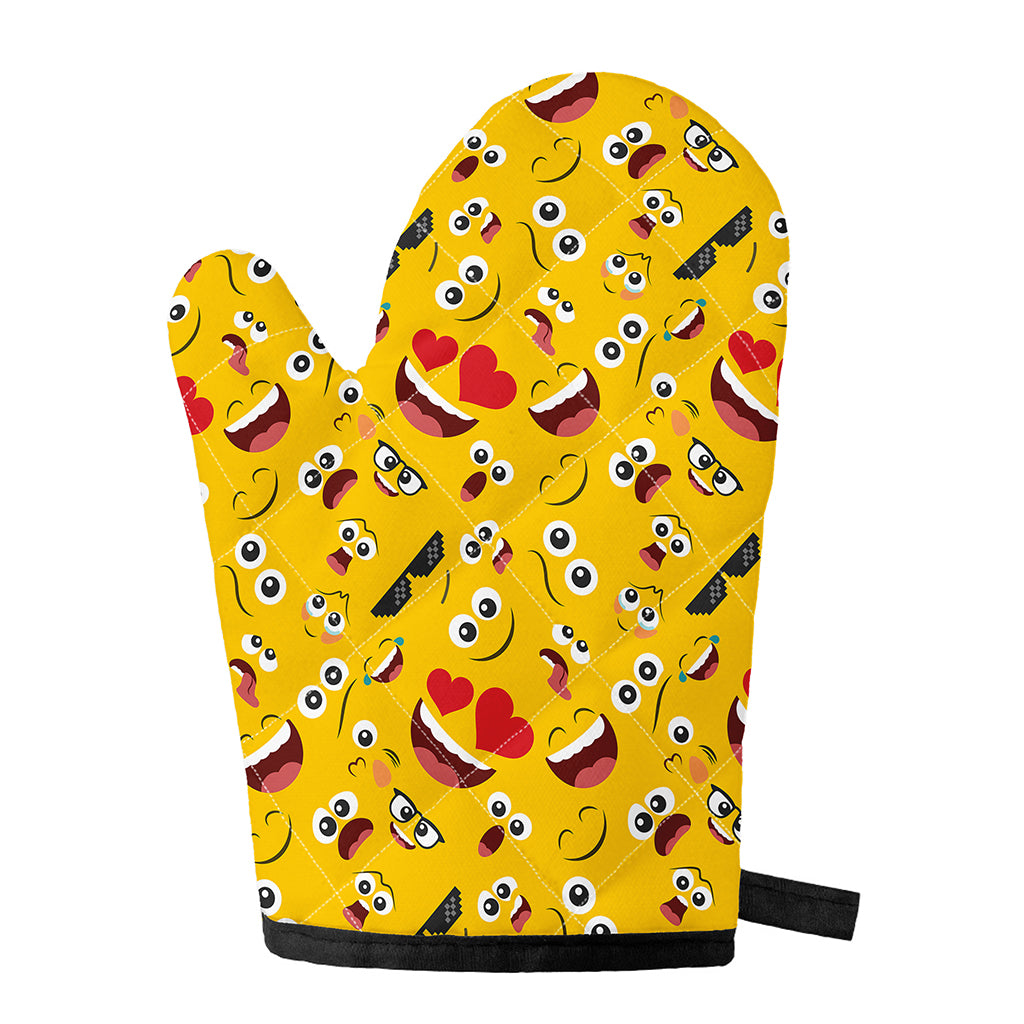 Funny Emoji Pattern Print Single Oven Mitt