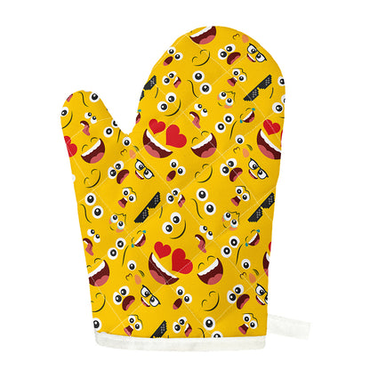 Funny Emoji Pattern Print Single Oven Mitt