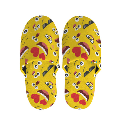 Funny Emoji Pattern Print Slippers