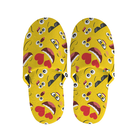 Funny Emoji Pattern Print Slippers