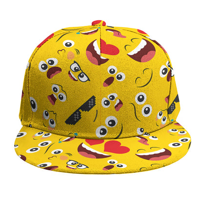 Funny Emoji Pattern Print Snapback Cap