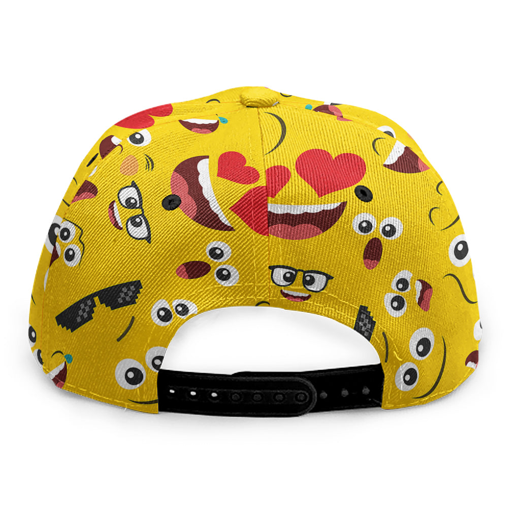 Funny Emoji Pattern Print Snapback Cap