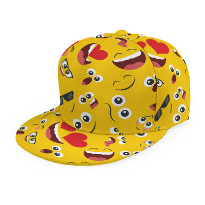 Funny Emoji Pattern Print Snapback Cap
