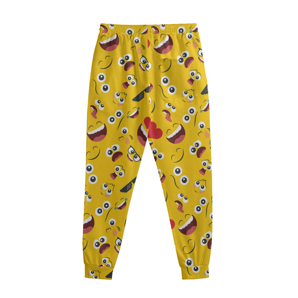 Funny Emoji Pattern Print Sweatpants