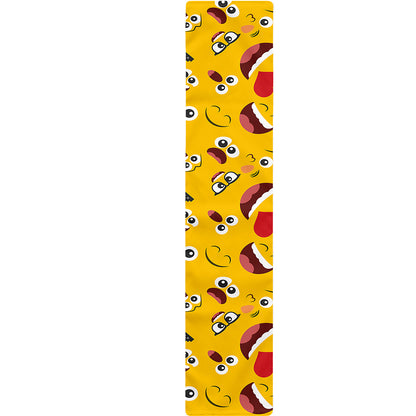 Funny Emoji Pattern Print Table Runner