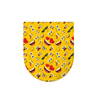 Funny Emoji Pattern Print Toilet Lid Cover