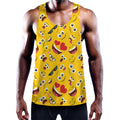 Funny Emoji Pattern Print Men's Workout Tank Top