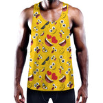 Funny Emoji Pattern Print Training Tank Top