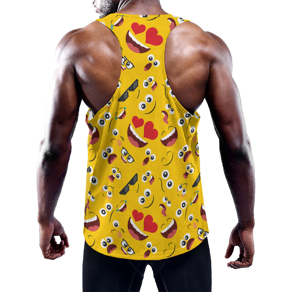 Funny Emoji Pattern Print Training Tank Top