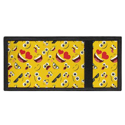 Funny Emoji Pattern Print Trifold Wallet