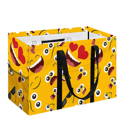 Funny Emoji Pattern Print Utility Tote Bag