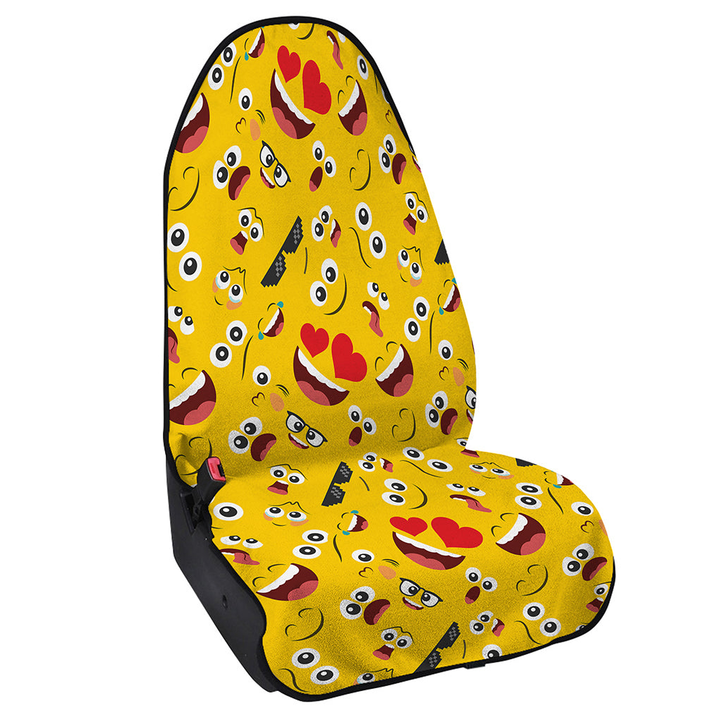 Funny Emoji Pattern Print Waterproof Car Seat Cover