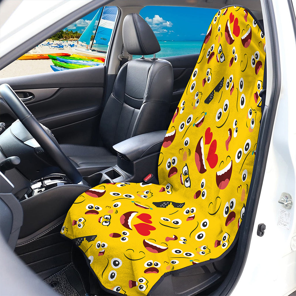 Funny Emoji Pattern Print Waterproof Car Seat Cover