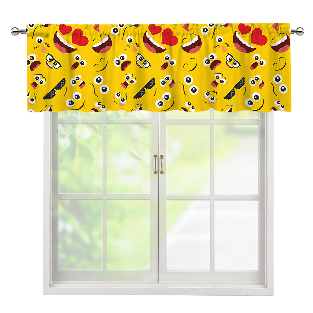 Funny Emoji Pattern Print Window Valance