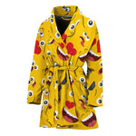 Funny Emoji Pattern Print Women's Bathrobe