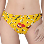 Funny Emoji Pattern Print Women's Thong