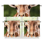 Funny Giraffe Print 3 Piece Kitchen Curtains
