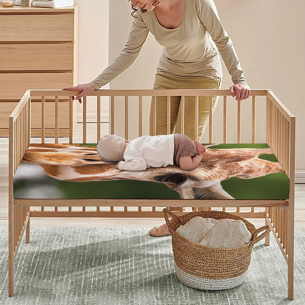 Funny Giraffe Print Baby Crib Sheet