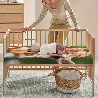 Funny Giraffe Print Baby Crib Sheet