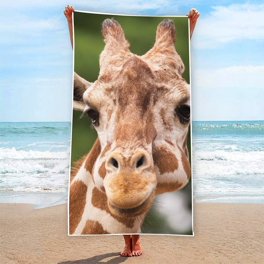 Funny Giraffe Print Beach Towel
