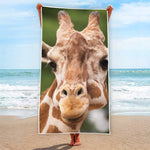 Funny Giraffe Print Beach Towel